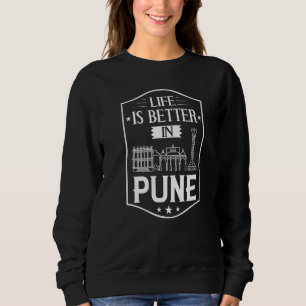 Pune India City Skyline Map Travel   Sweatshirt