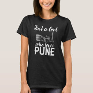 Pune India City Skyline Map Travel T-Shirt