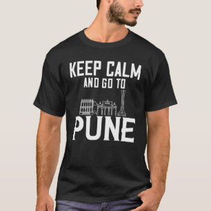 Pune India City Skyline Map Travel T-Shirt