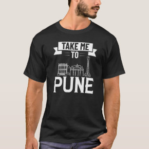 Pune India City Skyline Map Travel   T-Shirt