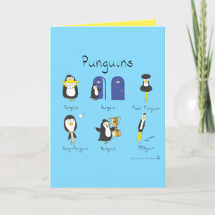 Punguins Penguin Puns Funny Greeting Card