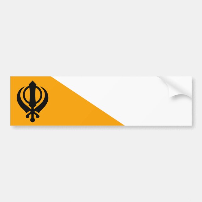 Punjab Sikh Holy Flag Sikhism Nishan Sahib Bumper Sticker (Front)