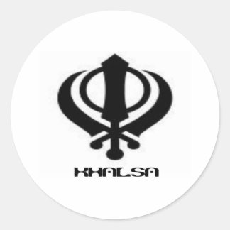 Punjabi Khanda Sikh Khalsa Design Merchandise Classic Round Sticker