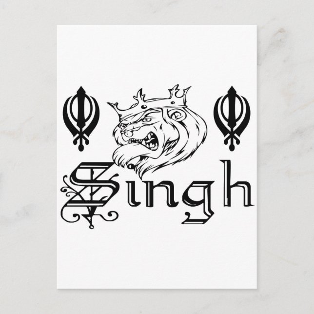 Punjabi Khanda Sikh Khalsa Design Merchandise Postcard (Front)
