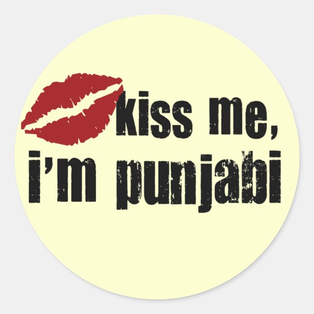 Punjabi Kiss Classic Round Sticker (Front)