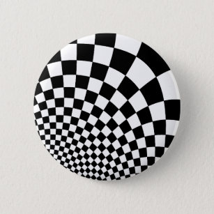 Punk abstract chequerboard 6 cm round badge