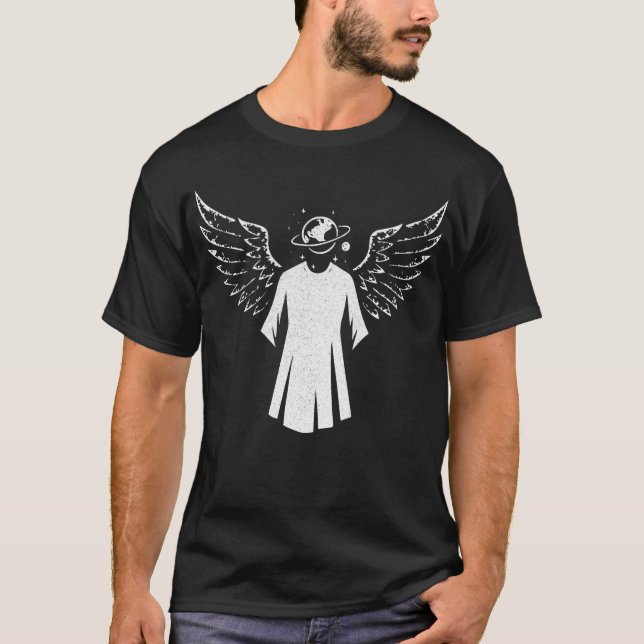 Punk Angel Wings Black T-Shirt (Front)