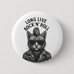 Punk Cat 6 Cm Round Badge
