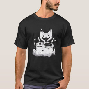 Punk Cat Playing Drums  6 T-Shirt