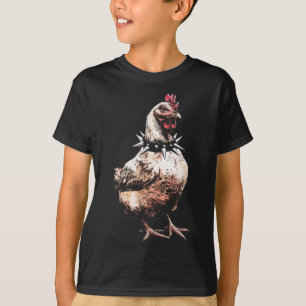 Punk Chicken Grunge Rocker Farmer Farm Animals Alt T-Shirt