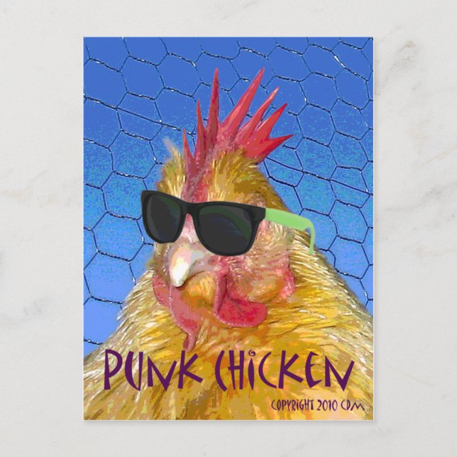 Punk Chicken Postcard (Front)