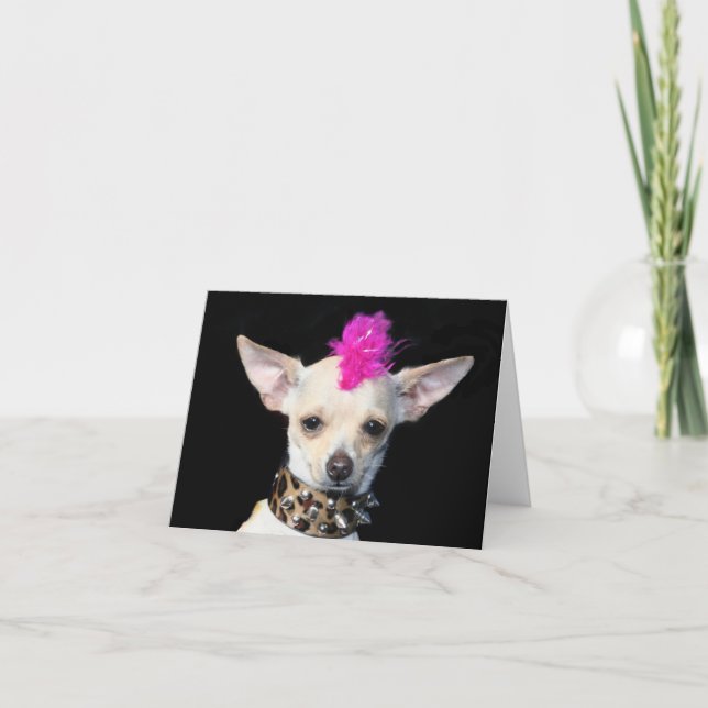 Punk Chihuahua Notecard (Front)