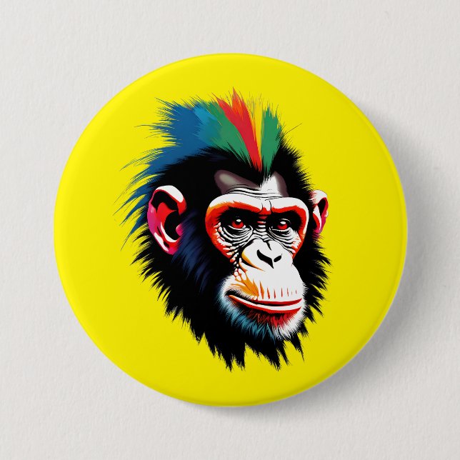 Punk Chimp 7.5 Cm Round Badge (Front)