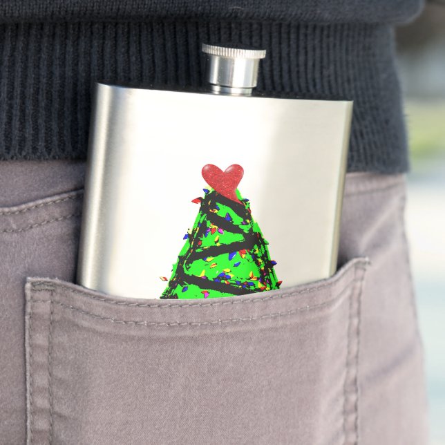 Punk Christmas tree Hip Flask (In Situ)