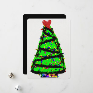 Punk Christmas tree Holiday Card