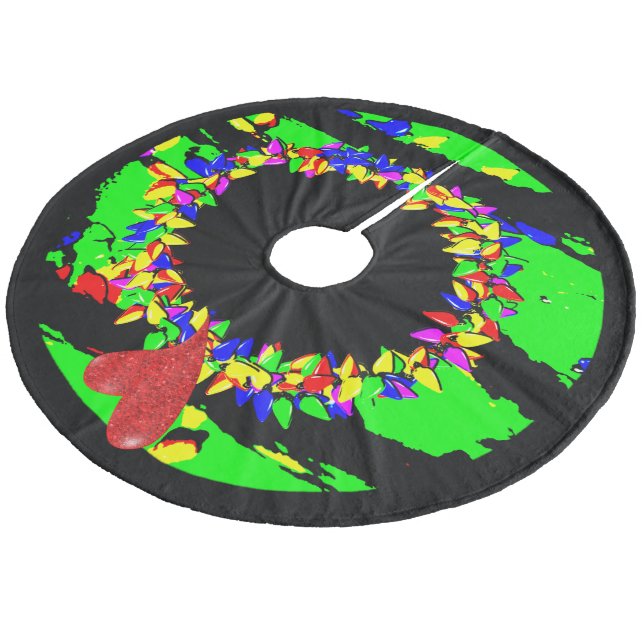 Punk Christmas wreath Fleece Tree Skirt (Angled)