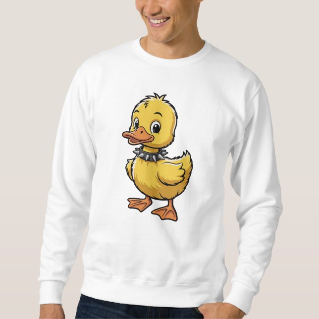 Punk Duckling – Funny Rebel Animal Art Sweatshirt (Front)