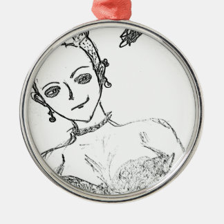 punk girl metal tree decoration