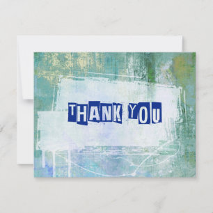 Punk Graffiti Rock and Roll Wedding Thank You Card