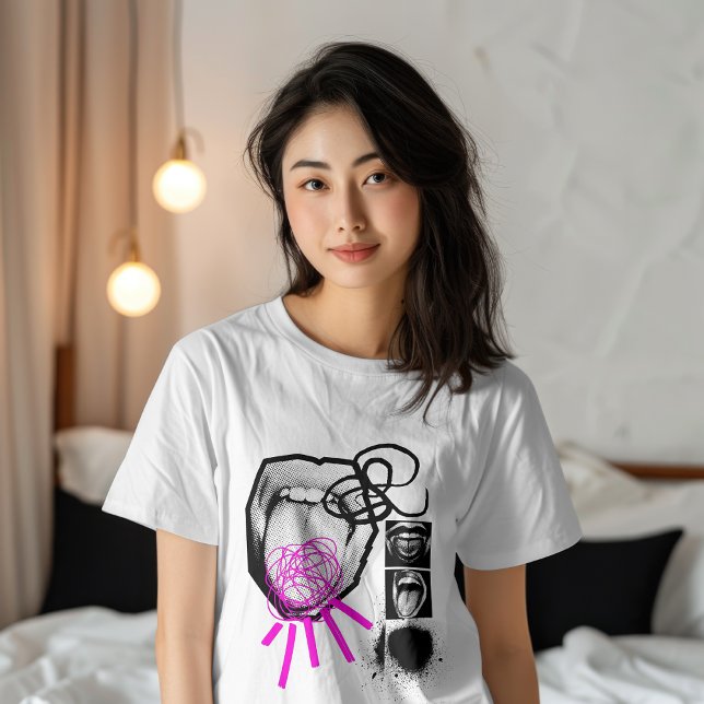 Punk Grunge Heart Collage T-Shirt (Creator Uploaded)