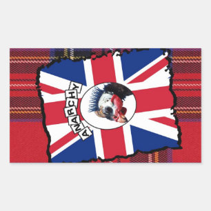 Punk guineafowl rectangular sticker