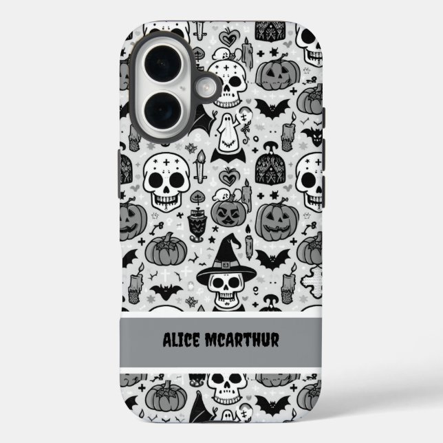 Punk Halloween Trick or Treat Custom Name Case-Mate iPhone Case (Back)