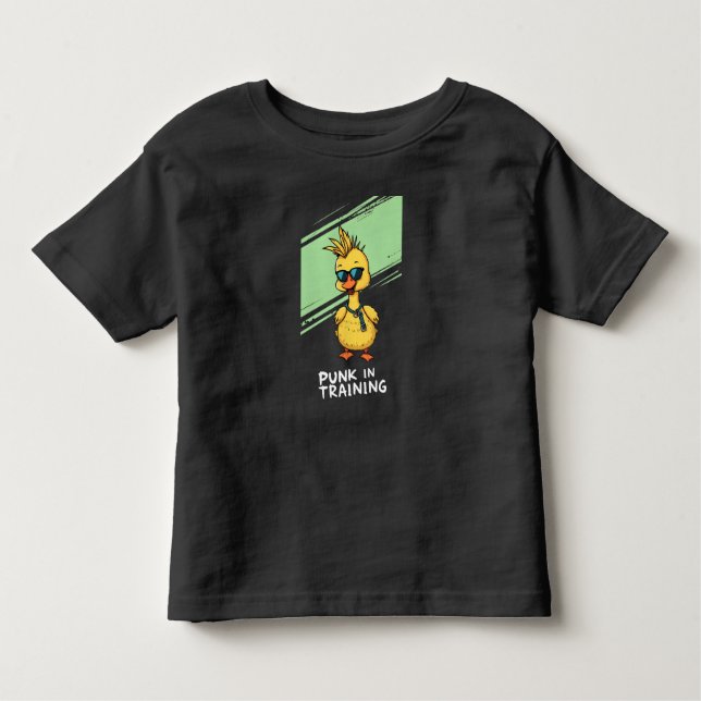 Punk in Training – Cute Punk Duck CartoonT-Shirt Toddler T-Shirt (Front)