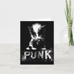 Punk Kitten Cat With Mohawk Nge Gothic Design  Card