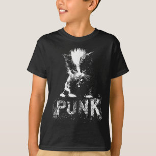 Punk Kitten Cat With Mohawk Nge Gothic Design T-Shirt