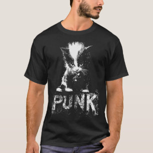Punk Kitten Cat With Mohawk Nge Gothic Design T-Shirt