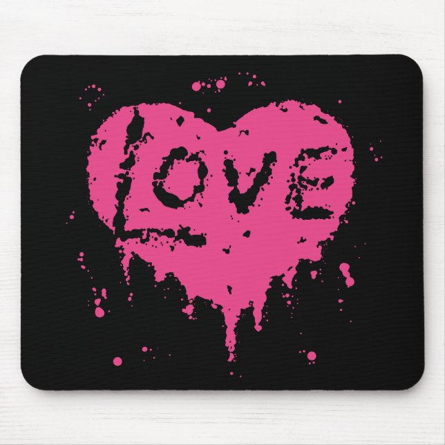 Punk love heart | Valentines Day Mouse Pad (Front)
