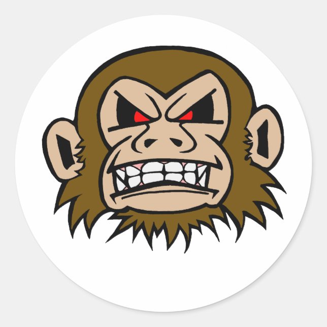 Punk Monkey Classic Round Sticker (Front)