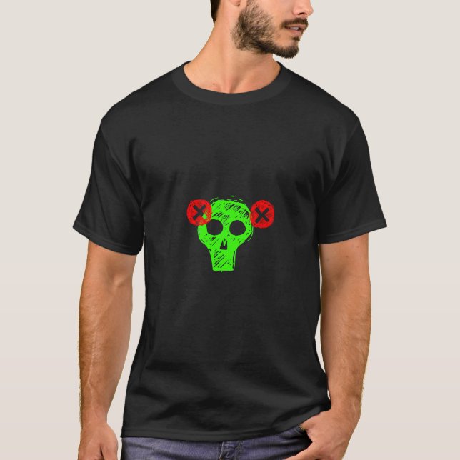 Punk Neon Green Skull shirt (Front)