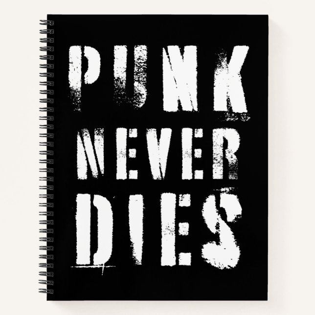 Punk Never Dies Music Quote Notebook (Front)