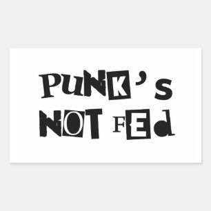 punk not fed funny text message baby kid children rectangular sticker