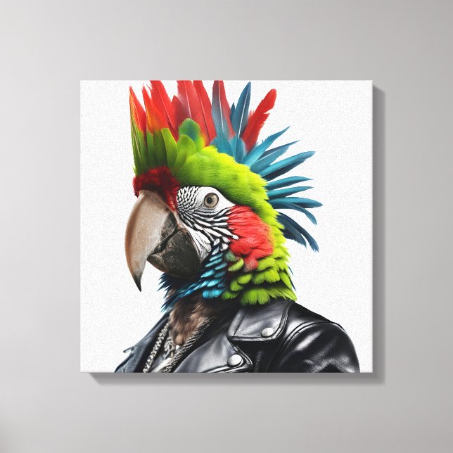 Punk Parrot Canvas Print (Front)