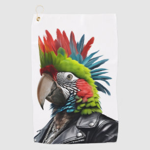 Punk Parrot Golf Towel