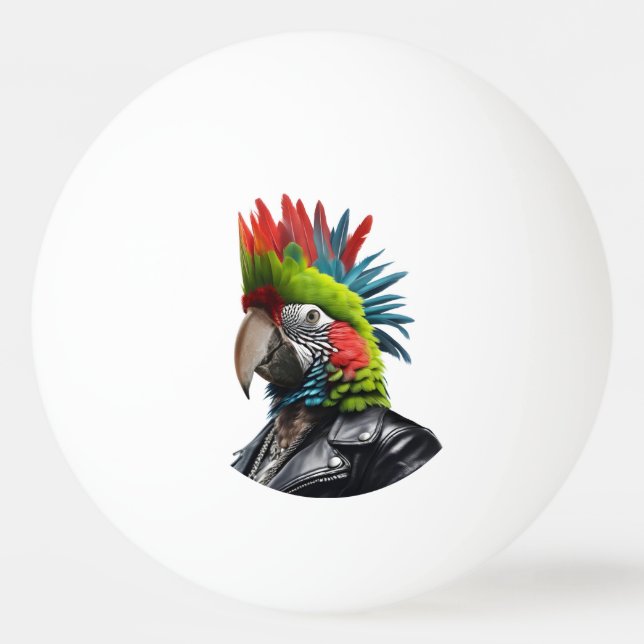Punk Parrot Ping Pong Ball (Front)