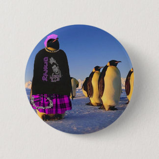 Punk Penguin 6 Cm Round Badge