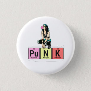 Punk Periodic Table  3 Cm Round Badge