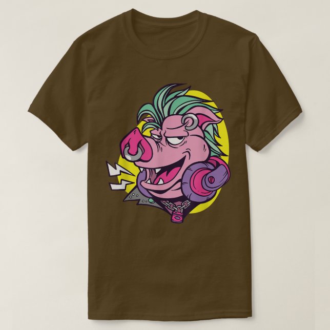 Punk Pig  T-Shirt (Design Front)