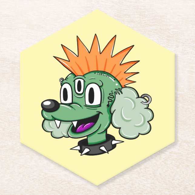 Punk Poodle Paper Coaster (Front)