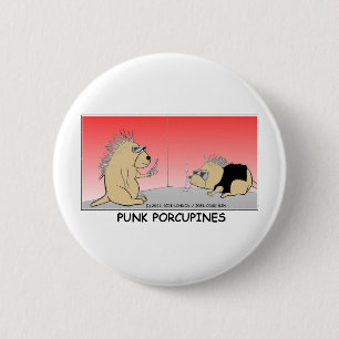 Punk Porcupines Funny Gifts Tees & Collectibles 6 Cm Round Badge