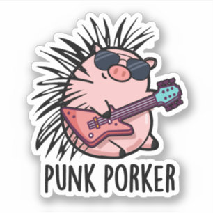 Punk Porker Funny Punk Rocker Pig Pun