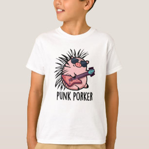 Punk Porker Funny Punk Rocker Pig Pun  T-Shirt