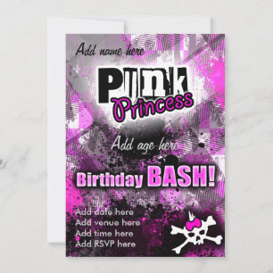 Punk Princess Birthday Bash Invitation