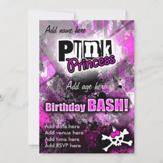Punk Princess Birthday Bash Invitation