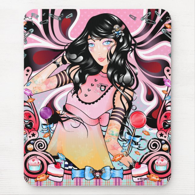 "Punk Princess In Candyland" Mousepad (Front)
