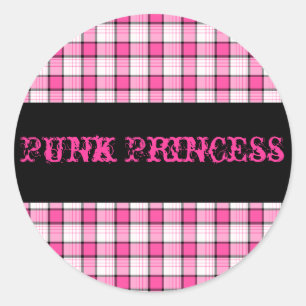 Punk Princess Pink and Black Plaid Sticker