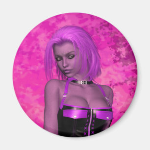 Punk rave fantasy woman magnet